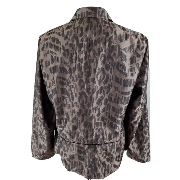 Chico's ~Women's Size 2( Large)~ Brown Animal Print Blazer Jacket Lined. - Picture 3 of 6